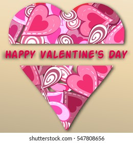 Hearts frame with copyspace for your text.  Decorative elements for cards, gifts, crafts. Valentine's Day compliments