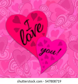  Hearts frame with copyspace for your text.  Decorative elements for cards, gifts, crafts. Valentine's Day compliments