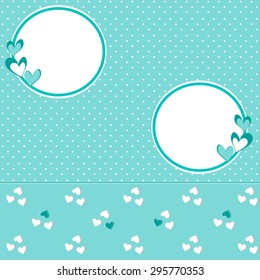 hearts frame on blue background.Element for design