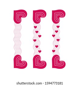 Hearts for the frame .hearts set for design. hearts set for the holiday. heart
