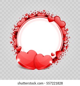 Forma de marco de corazón Aislado en fondo transparente. Sencillo reemplazo de fondo. Elemento de diseño de vectores.