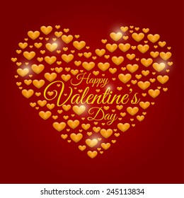 Hearts frame Valentine's day vector background