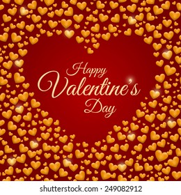 Hearts frame Valentine's day vector background