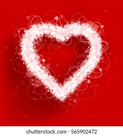 Hearts frame Valentine's day vector background. Vector illustration