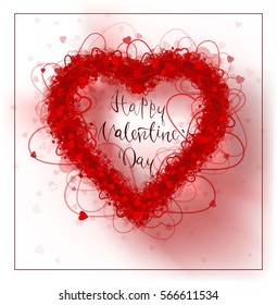Hearts frame Valentine's day vector background. Vector illustration