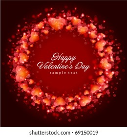 Hearts frame Valentine's day vector background