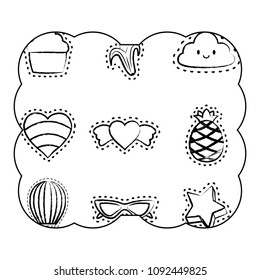 hearts and fruits pattern 