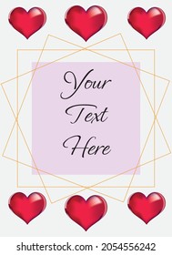 hearts and geometric frame
invitation card, wedding, mother's day, first spring day, woman's day, birthday, banner, message, social network, its, line art style holidays, work vector your text here