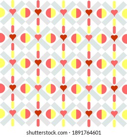 Hearts geometric pattern background. Abstract love wallpaper.Holiday repeating texture for St. Valentine's Day.