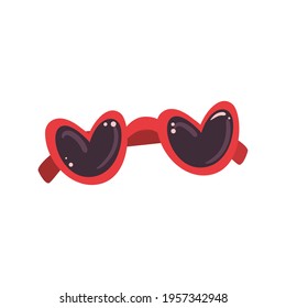 hearts glasses on white background
