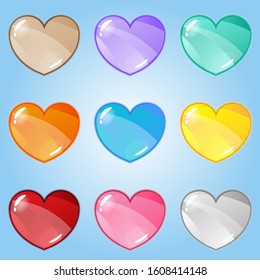 Hearts glossy gradient logo icon.