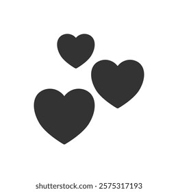 Hearts glyph icon. Vector illustration
