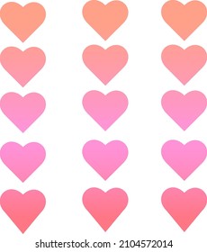 corazones con un gradiente fluyendo entre sí