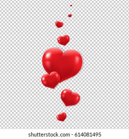 Hearts With Gradient Mesh, Vector Illustration
