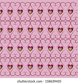 a lot of hearts in group with colored hearts in the corners