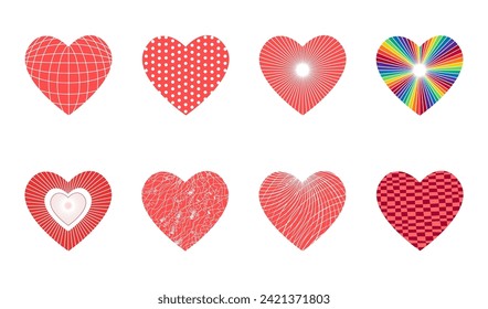 Hearts group with different patterns,
Decoration for Mother's Day, Valentine's Day, wedding and much more,
Vector illustration isolated on white background
