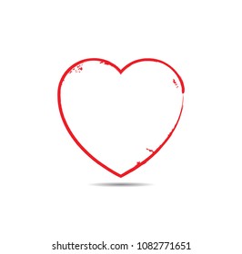 Hearts . Grunge stamps collection.love Shapes for your design.Distressed symbols. Textured Valentine's Day signs.Vector illustration.