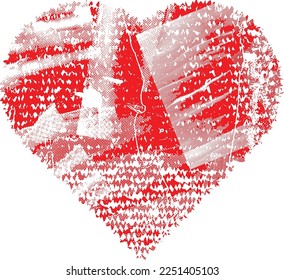 Hearts . Grunge stamps collection.love Shapes for your design.Distressed symbols. Textured Valentine's Day signs.Vector illustration.
