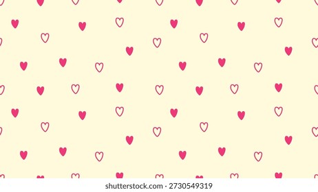 hearts hand drawn seamless pattern background. cute wallpaper and banner decoration
