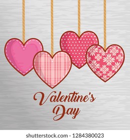 hearts hanging to valentines day decoration
