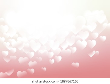 Hearts. Heart bokeh on pink color background for Valentine Day or for love scene or for Christmas festival or for wallpaper.