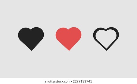 hearts, heart, red, black, icon, logo, vector
