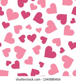 Hearts. Heart seamless pattern. Pink heart. Packaging design for gift wrap. Abstract geometric modern background. Vector illustration. Art deco style