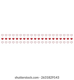 Corazones línea Horizontal forma simple Vector Plantilla de fondo