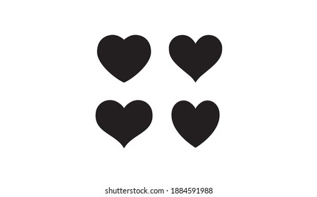 Hearts icon collection. Love symbol. Valentine's day heart vector set.
