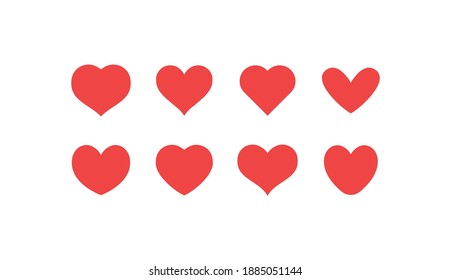 Hearts icon collection. Love symbol. Valentine's day heart vector set.