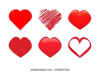 Hearts icon collection. Vector illustration