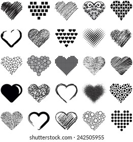 Hearts icon collection - vector illustration 