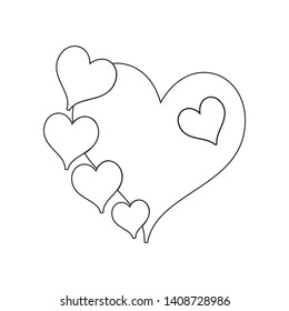 hearts icon. Element of valentine's day, wedding for mobile concept and web apps icon. Outline, thin line icon for website design and development, app development