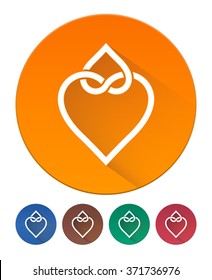 Hearts Icon Flat. 5 Isolated Items
