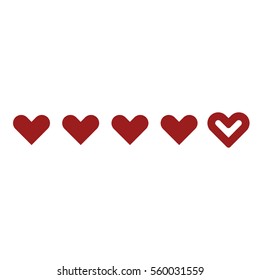Hearts icon - Flat design, glyph style icon - Colored
