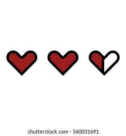 Hearts icon - Flat design, glyph style icon - Colored