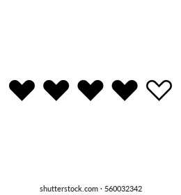 Hearts icon - Flat design, glyph style icon - Filled black