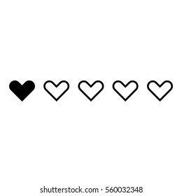 Hearts icon - Flat design, glyph style icon - Filled black