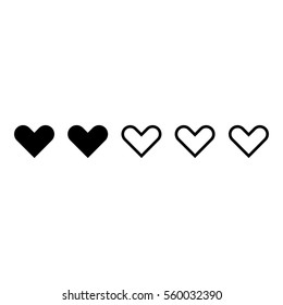 Hearts icon - Flat design, glyph style icon - Filled black
