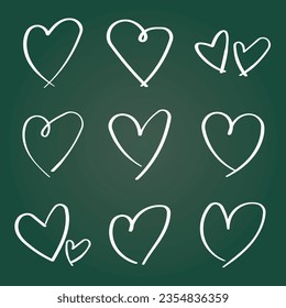 Hearts icon in hand drawn style. Handmade painted heart vector illustration on isolated background. Love doodle sign business concept.