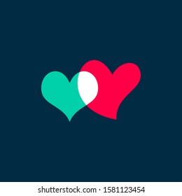 Hearts icon isolated on background. Romantic hearts icon. Love symbol. Happy valentines day and wedding design elements. Element vector illustration.