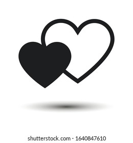 Hearts icon isolated on white background. Vector illustration. Eps 10.