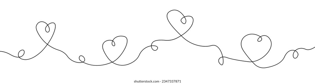 Hearts icon line continuous