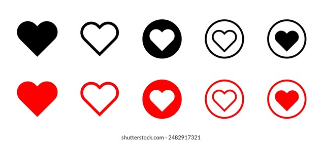 Hearts icon. Hearts in linear and flat. Valentines day signs or symbols. Vector illustration