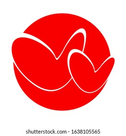 hearts icon on white background