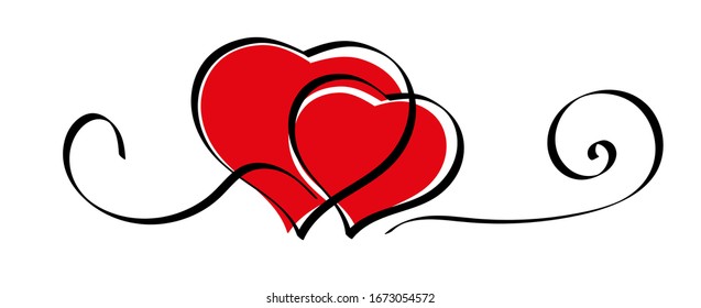 hearts icon on white background