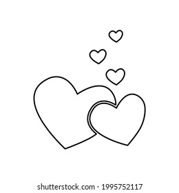 hearts icon on a white background, vector illustration