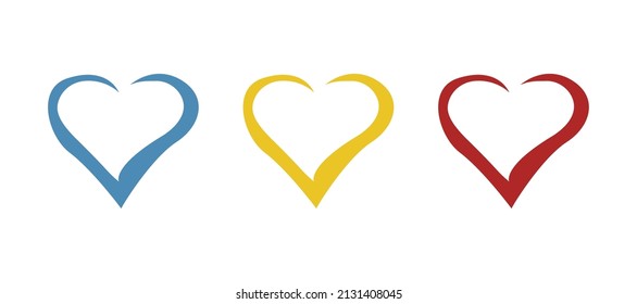 hearts icon on a white background, vector illustration