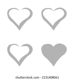 icono de corazones en fondo blanco, ilustración vectorial