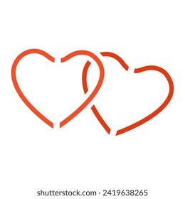 icono de corazones en fondo blanco, ilustración vectorial